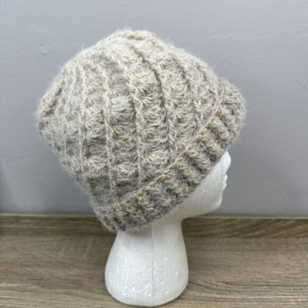Created By Cyd Hobbii Metallico Ombre‎ Tan Crochet Beanie Wool Hat Handmade NEW